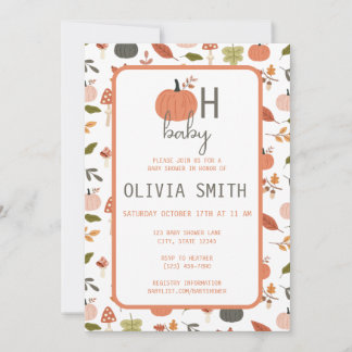 Oh Baby Kürbis Herbst Baby Shower Einladung 