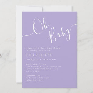 Oh Baby Lavender Lila Gender Neutral Baby Dusche Einladung
