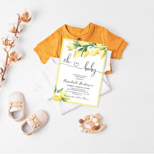 Oh Baby Lemon Baby shower Invitation