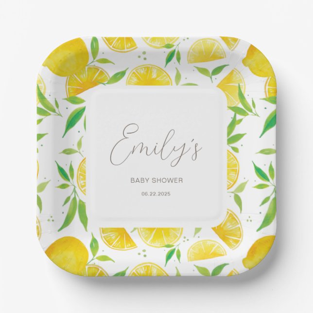 Oh Baby Lemon Summer Baby Dusche Pappteller (Vorderseite)
