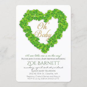 Oh Baby Lucky Clover Baby Shower Einladung