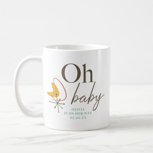 Oh Baby Mid Century Baby Dusche Gefallen Kaffeetasse (Links)
