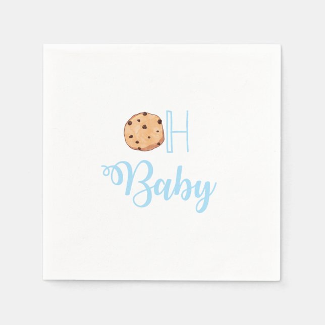 Oh Baby Milk and Cookies Blue Baby Shower Serviette (Vorderseite)