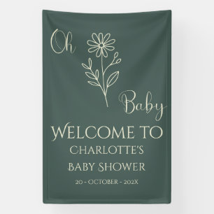 Oh Baby Minimalist Wildflower Babyparty Banner