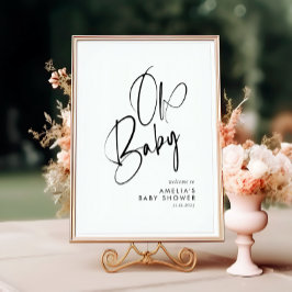 Oh Baby Minimalistisch Elegant Handgeschriebenes S Poster