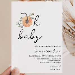 Oh Baby Minimalistisch Pumpkin Baby Dusche Einladu Einladung