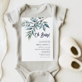 Oh Baby Minimalistisch Watercolor Winter Baby Dusc Einladung
