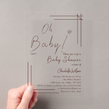 Oh Baby! Minimalistische Babyparty-Einladung gesch