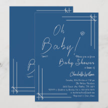 Oh Baby! Minimalistische Babyparty-Einladung gesch