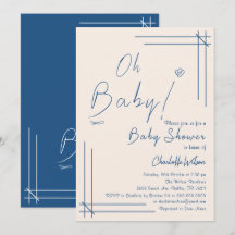 Oh Baby! Minimalistische Babyparty-Einladung gesch