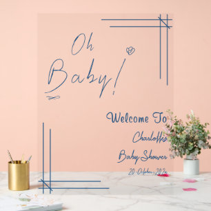 Oh Baby! Minimalistische Babyparty Geschlechtsneut Acrylschild