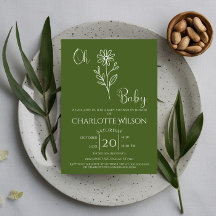 Oh Baby Minimalistische Wildblumen-Baby-Party