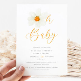 Oh Baby Modern Daisy Gender Neutral Baby Dusche Einladung