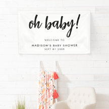 Oh Baby Modern Elegante Black and White Baby Dusch