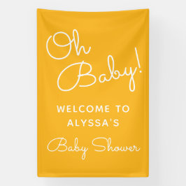 Oh Baby Modern Minimal Yellow Summer Baby Dusche Banner