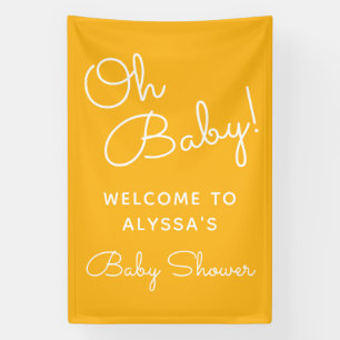 Oh Baby Modern Minimal Yellow Summer Baby Dusche Banner