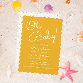 Oh Baby Modern Minimal Yellow Summer Baby Dusche Einladung