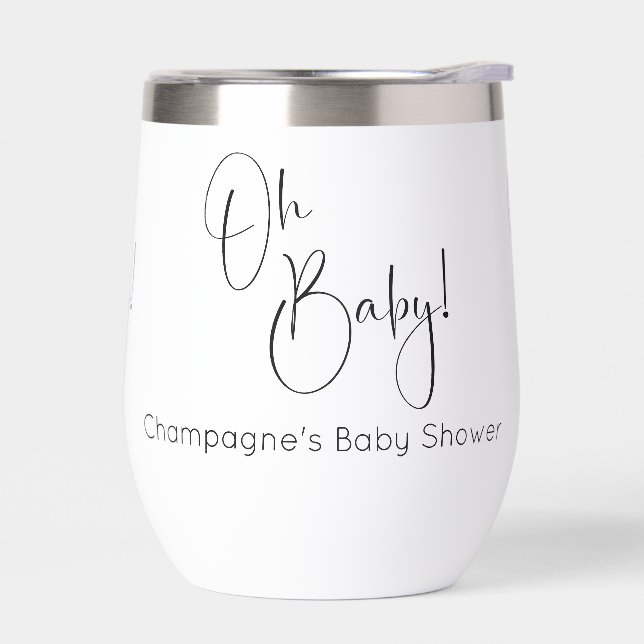 Oh Baby Modern Script Baby shower (Gauche)