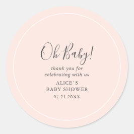 Oh Baby Modern Simple Baby Dusche Runder Aufkleber