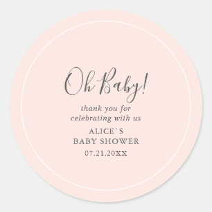 Oh Baby Modern Simple Baby Dusche Runder Aufkleber