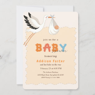 Oh Baby Modern Stork Special Delivery Babyparty-Ei Einladung