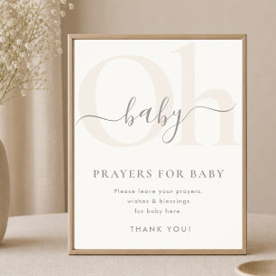 Oh Baby Moderne geschlechtsneutrale Duschgebete Sc Poster