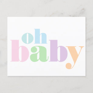 Oh Baby Moderne Typografie Virtual Baby Boy Dusche Einladungspostkarte
