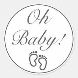 OH BABY Modernes Minimalistisches Schwarz Runder Aufkleber