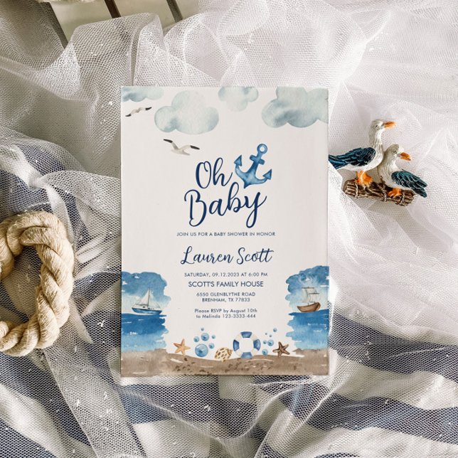 Oh Baby Nautical Baby Shower Einladung (Von Creator hochgeladen)