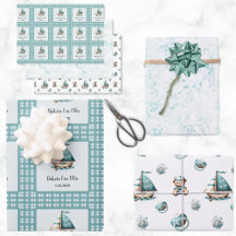 "Oh, Baby" Nautical Wrapping Paper 3 Stile