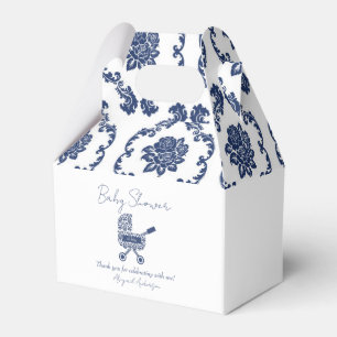 Oh Baby Navy Damask Pram Babydusche Geschenkschachtel