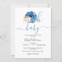 Oh Baby Navy Pumpkin Floral Baby Dusche