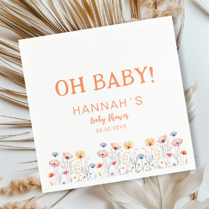 OH BABY! Neue Wildblume   White Baby Dusche Serviette