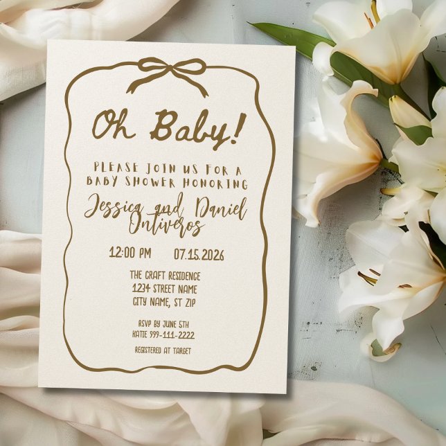 Oh Baby Neutral Baby shower Invitation (Créateur téléchargé)