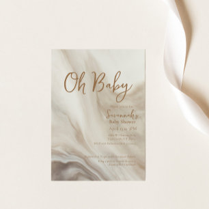 Oh Baby Neutral Marbre Baby shower Invitation