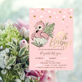 Oh Baby Niedlich Baby Pink Flamingo Stars Kinderdu Einladung