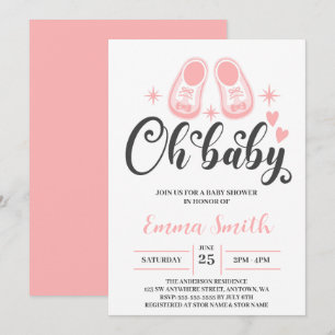 Oh Baby Niedlich Baby Shoes Babydusche Einladung