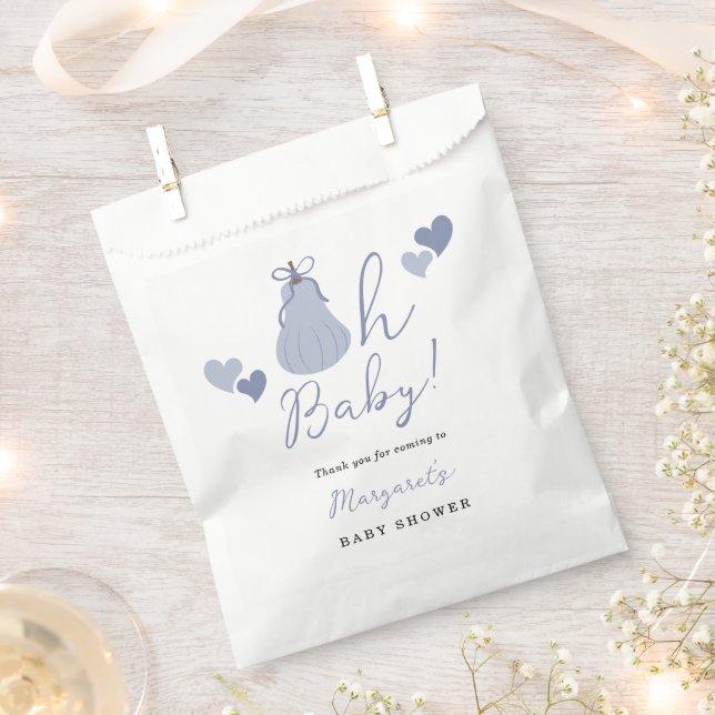 Oh Baby Niedlich Blue Pumpkin Bow Boy Baby Dusche Geschenktütchen (Ausgeschnitten)