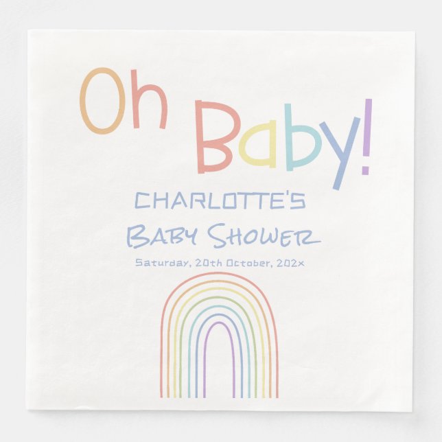 Oh, Baby! Niedliche Rainbow Baby Dusche Serviette (Vorderseite)