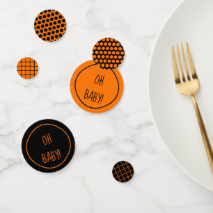 Oh Baby Orange Baby shower noir Motifs Confetti