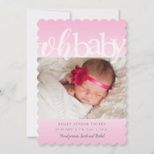 Oh Baby Overlay Pink Foto Geburtsankündigung