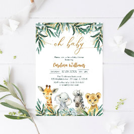 Oh Baby Party Animals Baby Shower Invitation Einladung