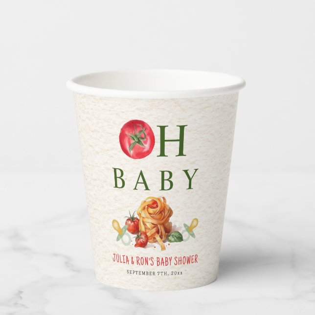 Oh Baby Pasta & Schnullers Babydusche Pappbecher (Vorderseite)