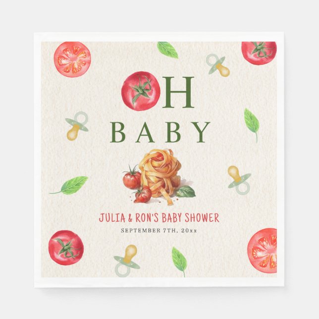 Oh Baby Pasta & Schnullers Babydusche Serviette (Vorderseite)