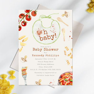 Oh Baby Pasta und Schnuller Neutrale Babydusche Einladung