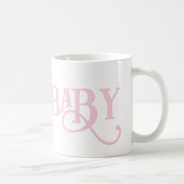 Oh Baby Personalisiert, blassrosa Moderne Schrift Kaffeetasse (Rechts)