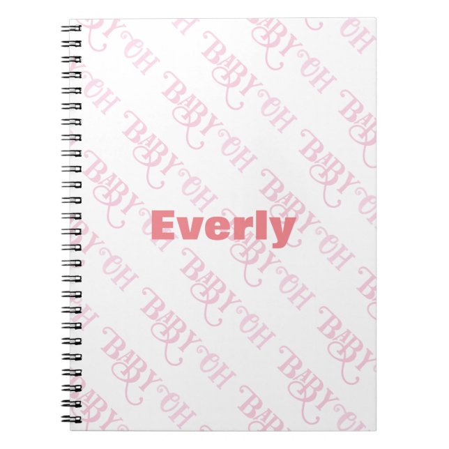 Oh Baby Personalisiert Pink Girly Girl Notizblock (Vorderseite)
