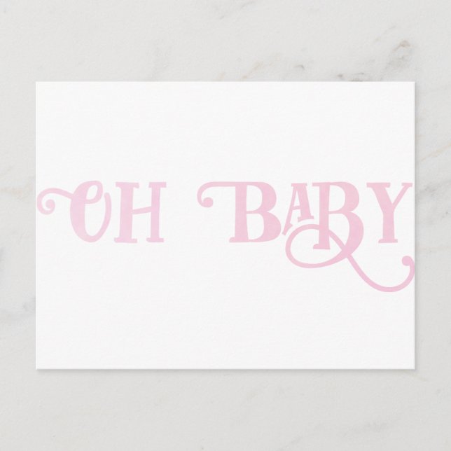 Oh Baby Personalisiert Pink Girly Girl Postkarte (Vorderseite)