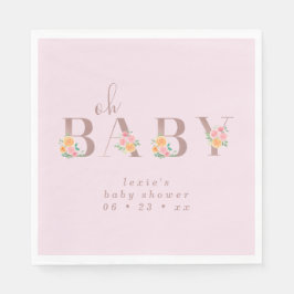 Oh Baby Pink Art und Rose Babydusche Serviette