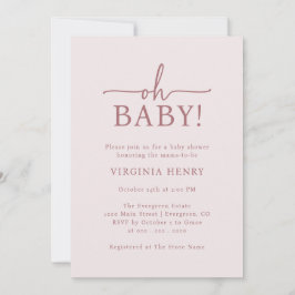 Oh Baby Pink Baby Dusche Einladung